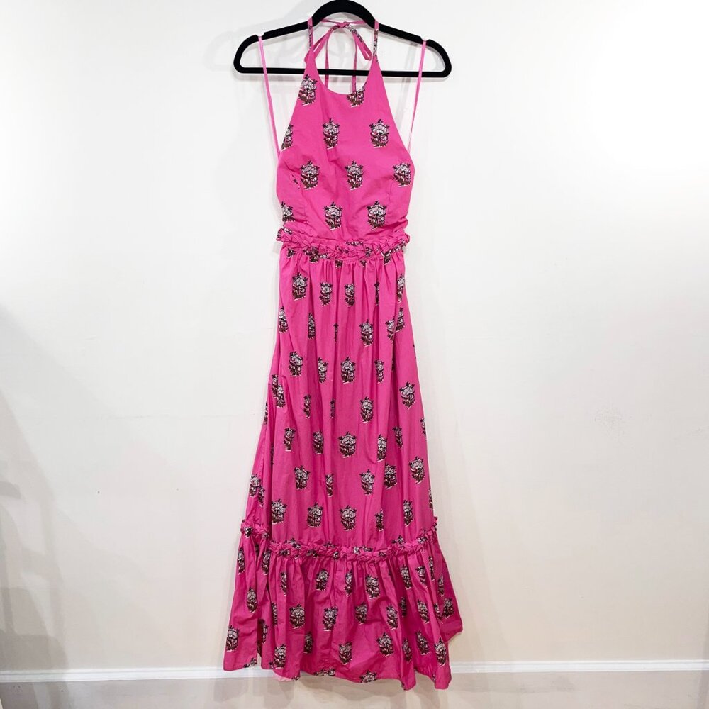 Last Chance! New Rhode Selena 100% Cotton Block Print Maxi Dress Pink XS $495 - Picture 4 of 9